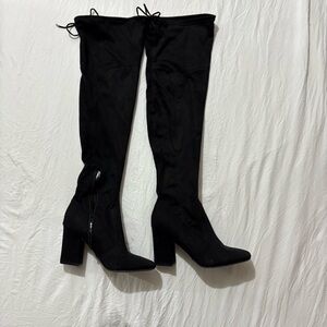 Women’s Black Suede Over-the-Knee Thigh High Boots Size 8.5